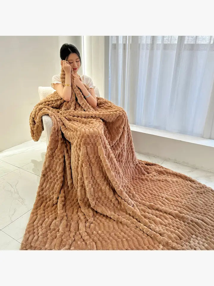 Turtle Fleece Throw – Bubble-Texture Ultra Plush Blanket for Cozy Comfort