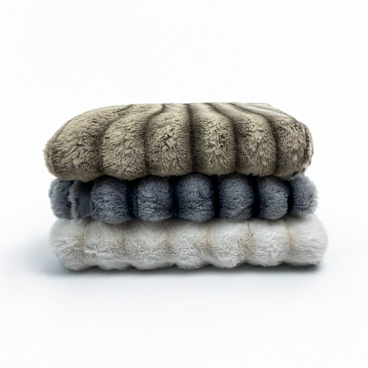 Ultra Soft Faux Rabbit Fur Throw Blanket, Bluish Grey, Queen Size (60" x 80" / 150 x 200 cm)