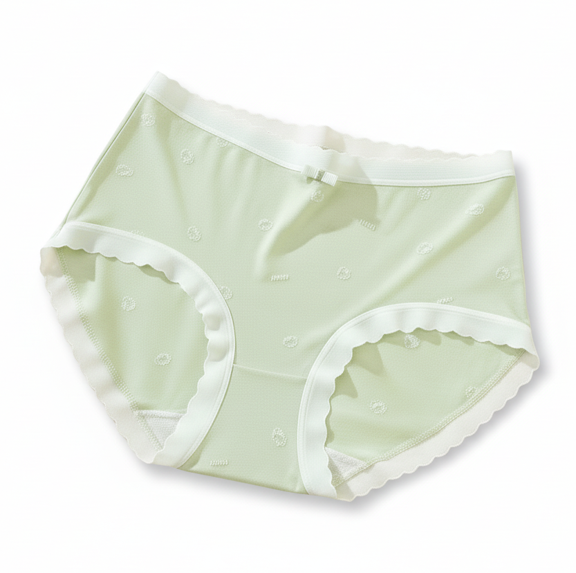 Texlina Women’s Soft Cotton Mid-Rise Briefs with Scalloped Trim – Pastel Comfort Series( 12 PCS/Pack)