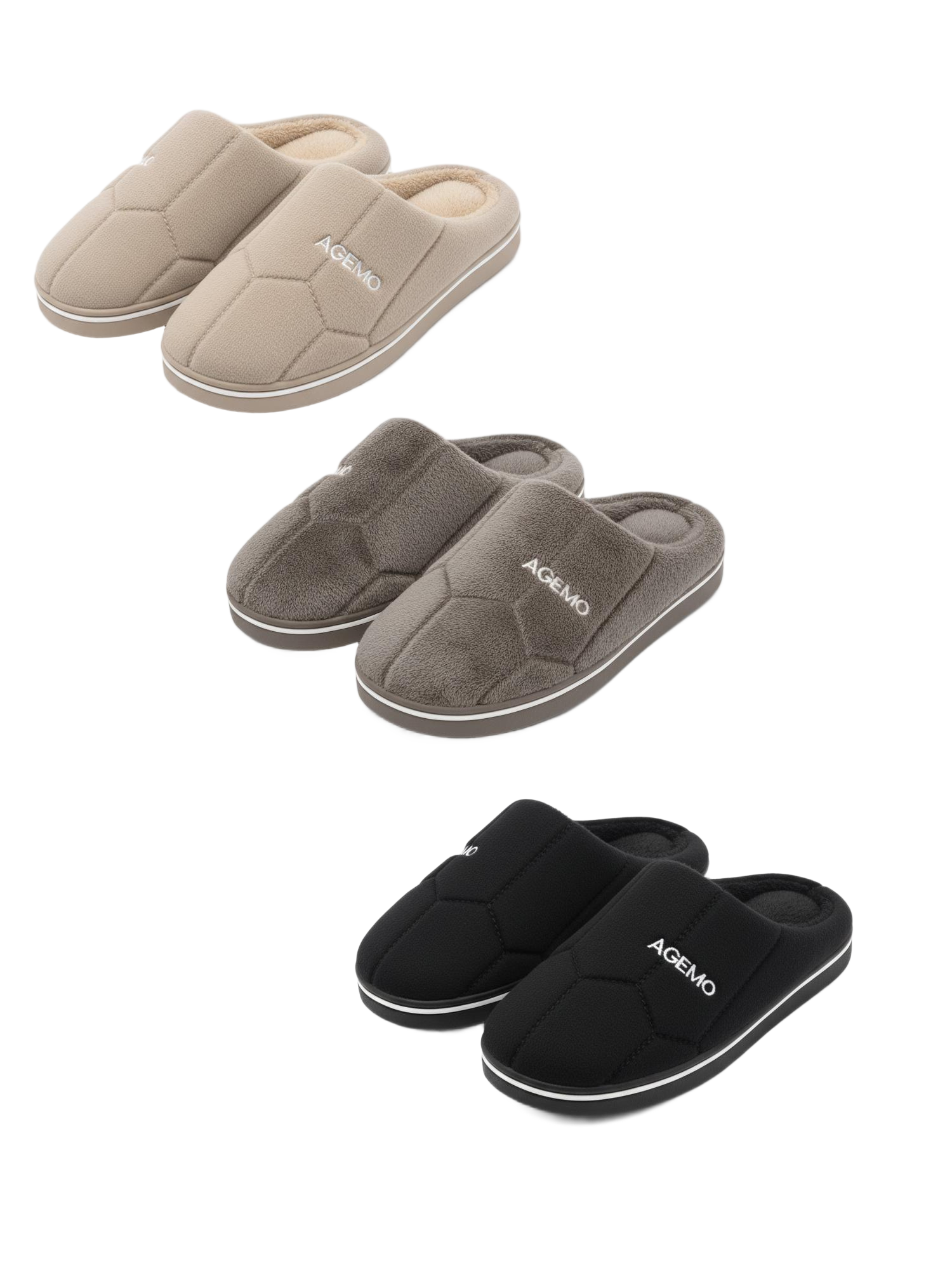 Men slippers: bundle Capachinoes Men Memory Foam Slippers Bundle with White  main image 2