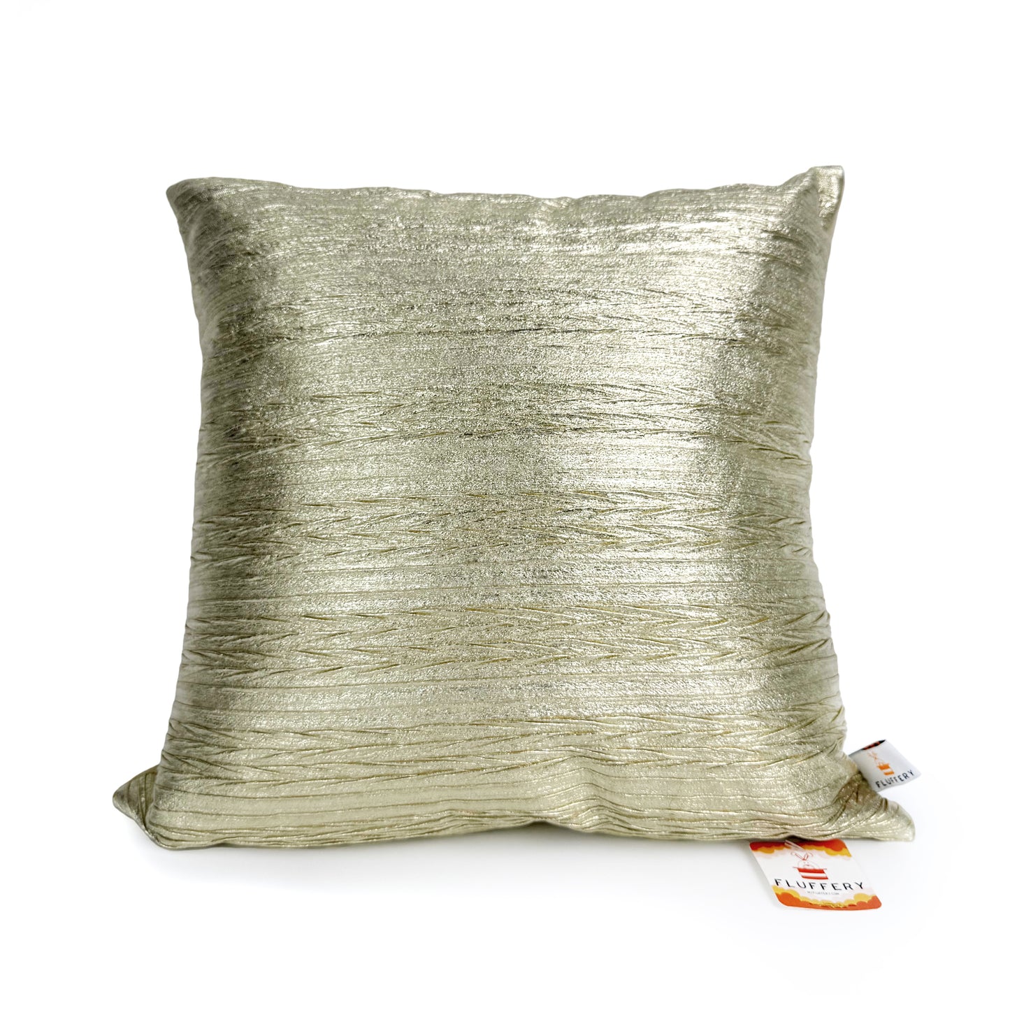 Faux Leather Throw Pillow, Gold (18" x 18" / 45 x 45 cm)