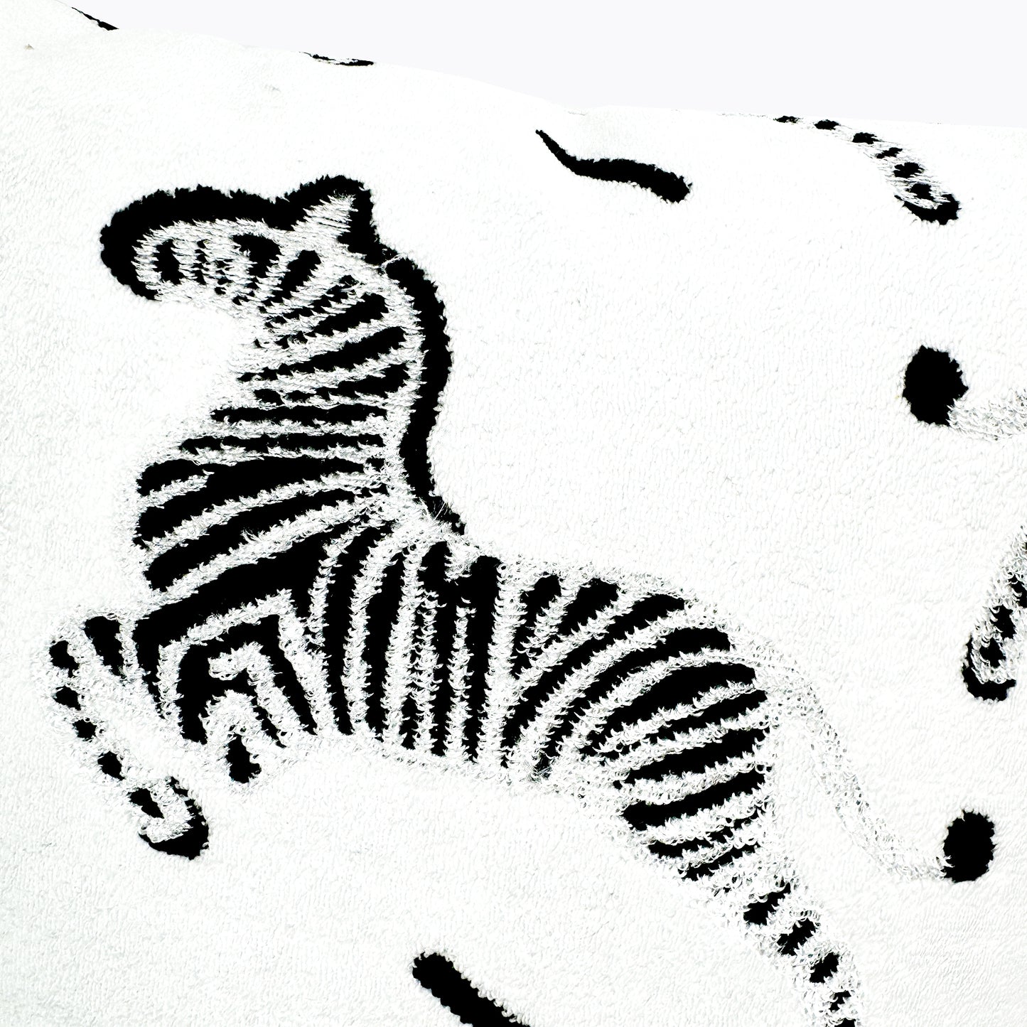 Fluffery Cozy Zebra Throw Pillow, Short Fur, White (18" x 18" / 45 x 45 cm)