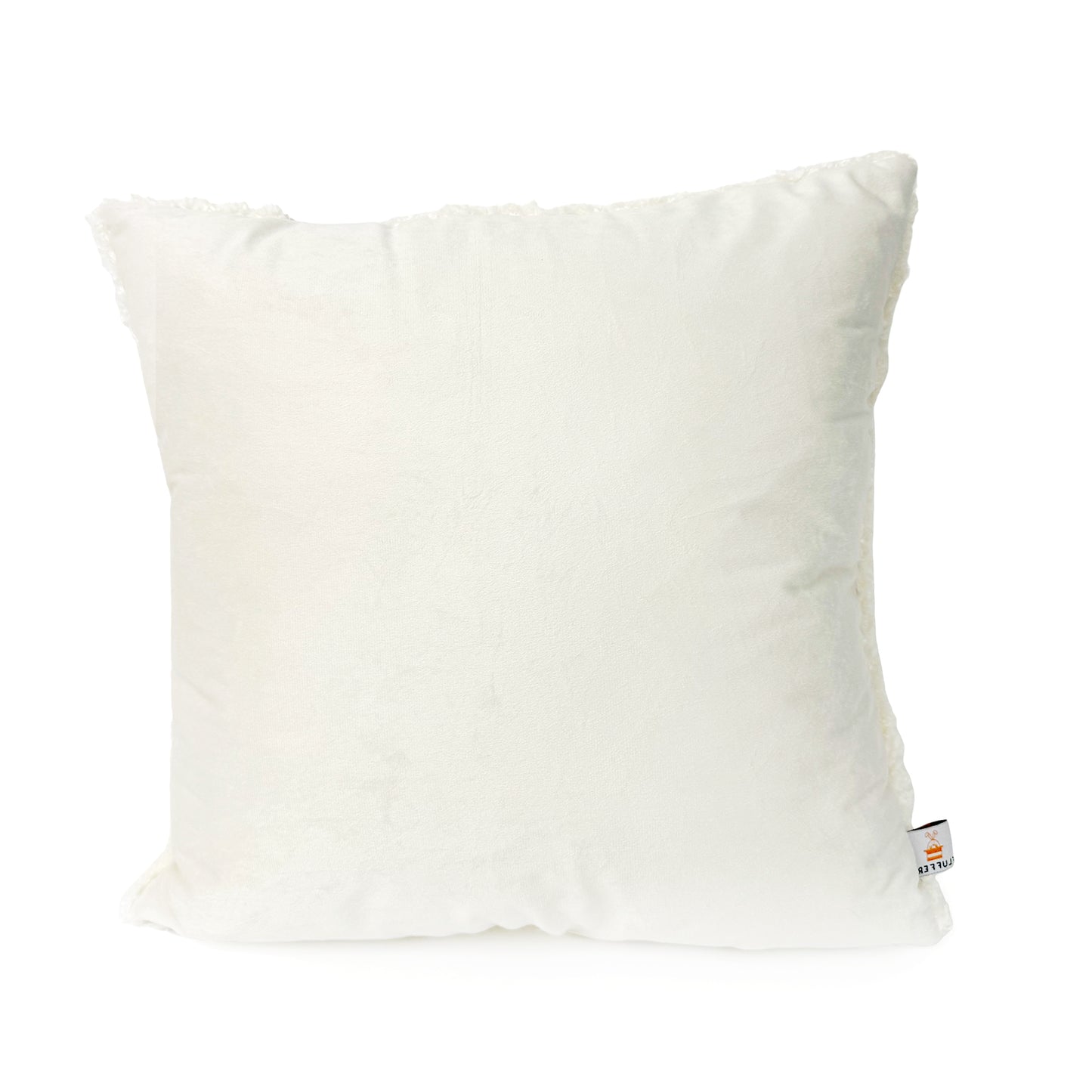 Texlina Cozy Teddy Throw Pillow, White (18" x 18" / 45 x 45 cm)