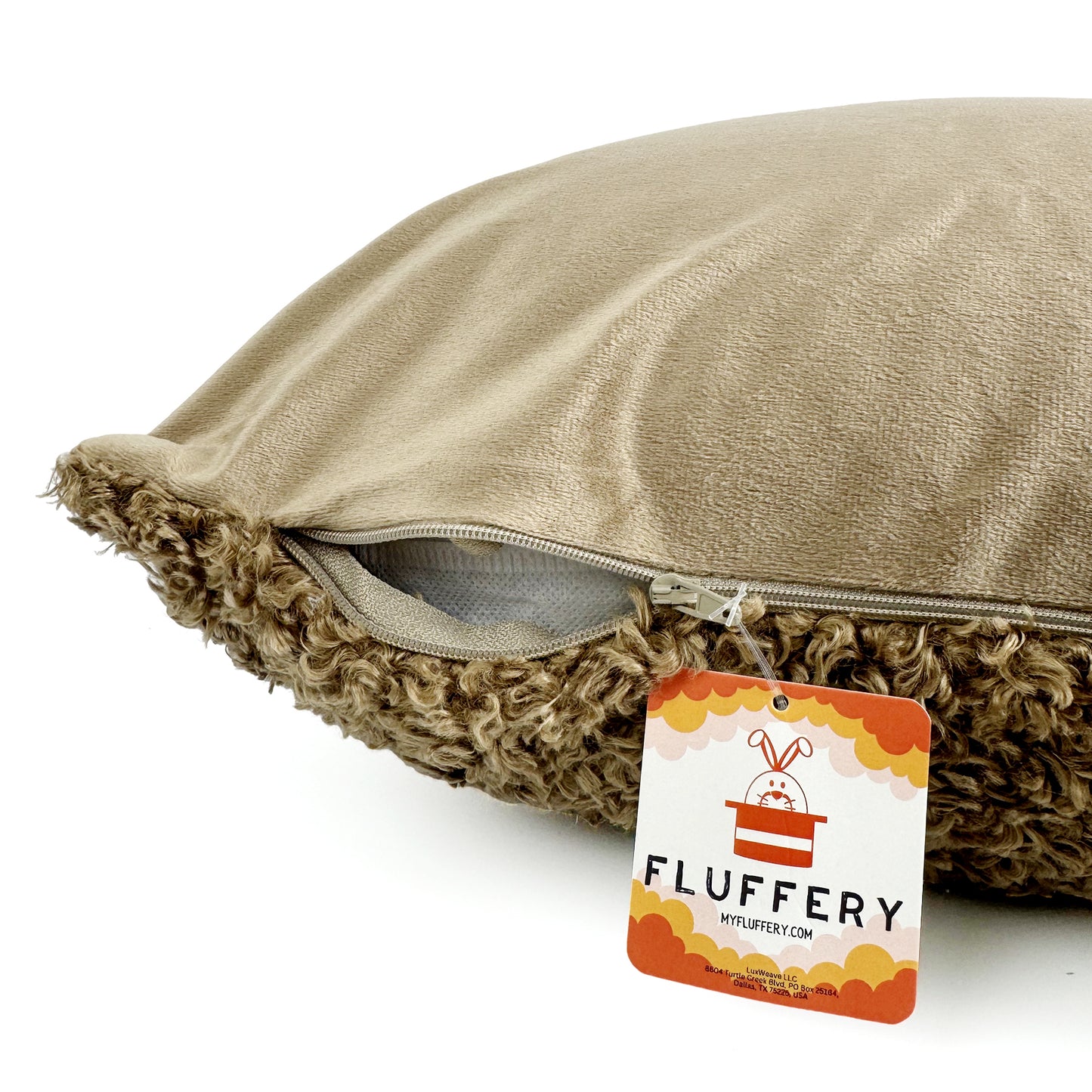 Fluffery Cozy Teddy Throw Pillow, Brown (18" x 18" / 45 x 45 cm)