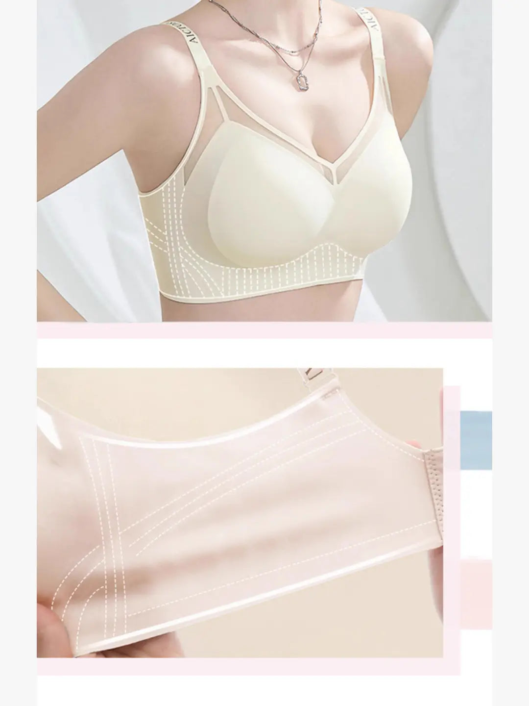 Texlina Women’s Sheer Strap Wireless Bra – AeroLift™ Contour Series (12 PCs/Pack)