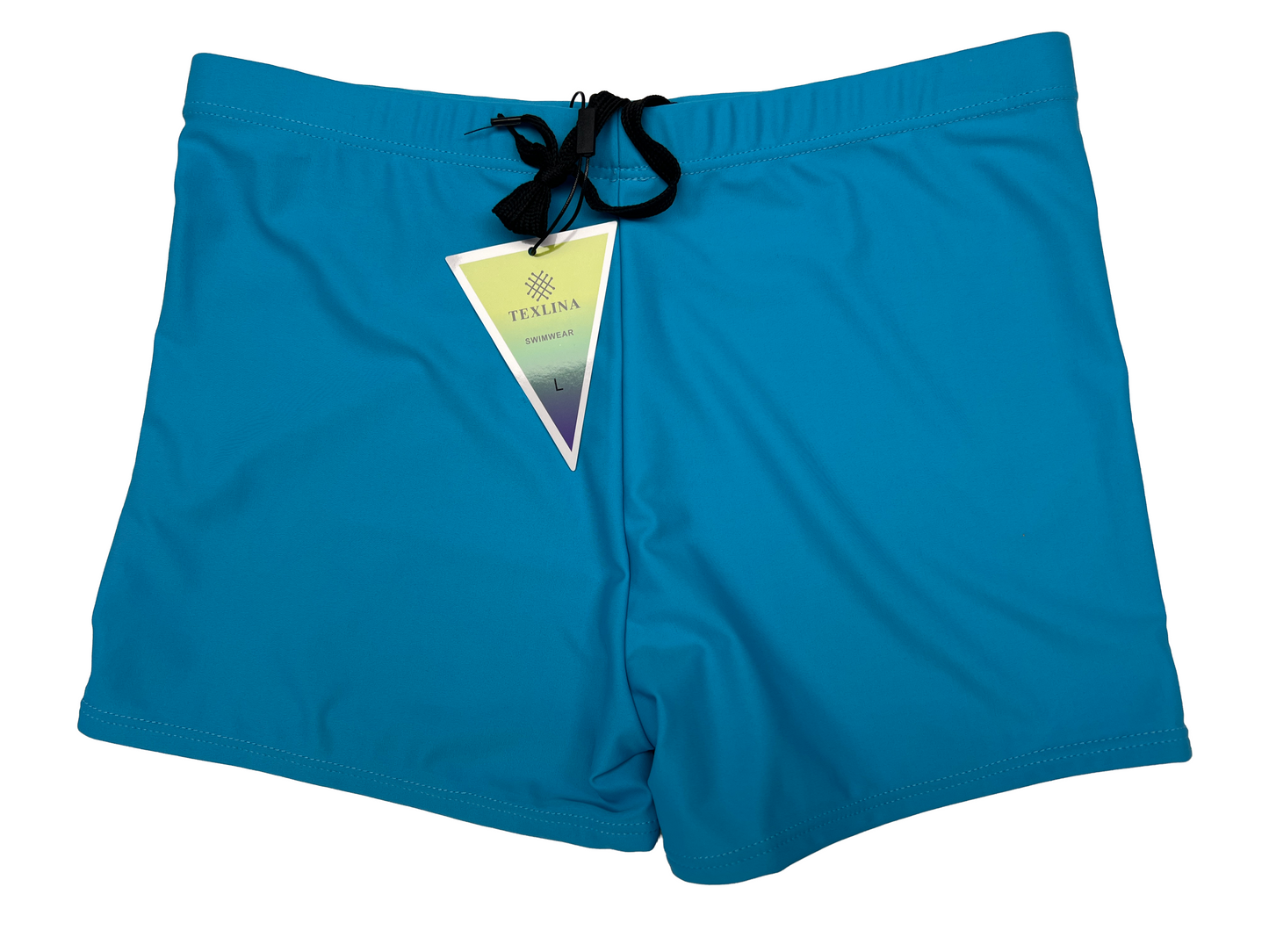 Texlina™ Men’s Sport Square-Cut Swim Trunks – Tropical Teal | Quick-Dry 4-Way Stretch