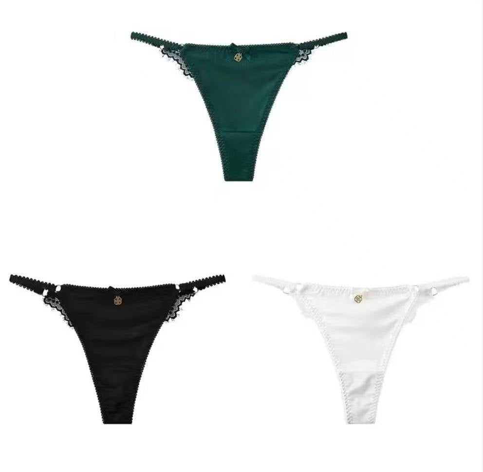 Texlina Women’s Micro G-String with Side Lace & Gold Charm – SatinFlirt™ Luxe Mini Series( 10 PCS/Pack)