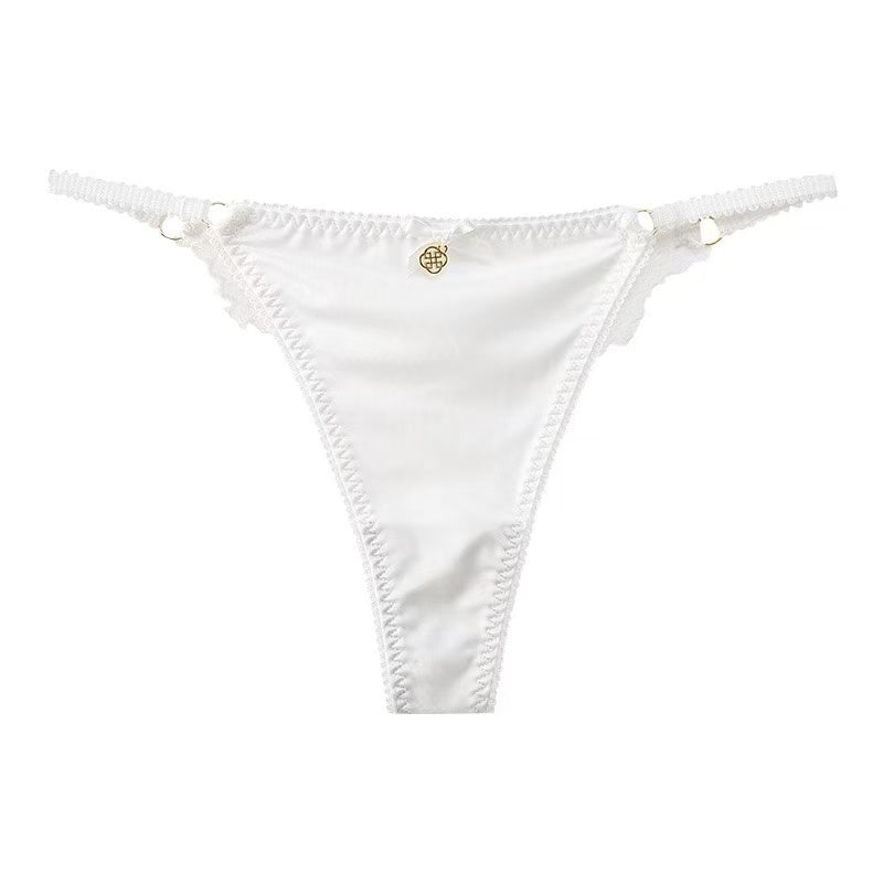 Texlina Women’s Micro G-String with Side Lace & Gold Charm – SatinFlirt™ Luxe Mini Series( 10 PCS/Pack)