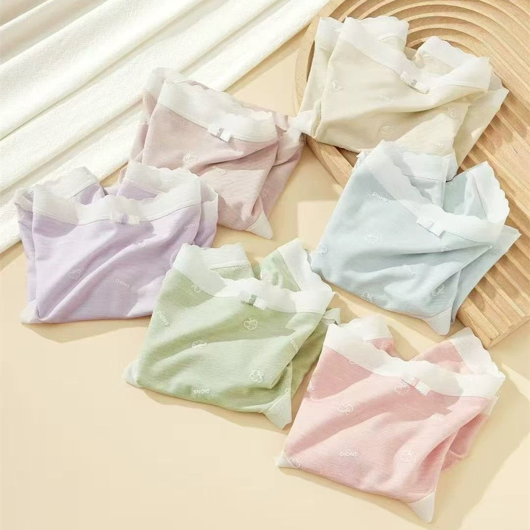 Texlina Women’s Soft Cotton Mid-Rise Briefs with Scalloped Trim – Pastel Comfort Series( 12 PCS/Pack)