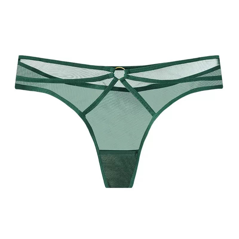 Texlina Women’s Strappy Mesh Thong with Keyhole Front – Midnight Temptation Series( 10 PCS/Pack)