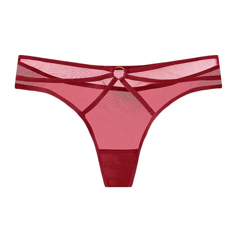 Texlina Women’s Strappy Mesh Thong with Keyhole Front – Midnight Temptation Series( 10 PCS/Pack)