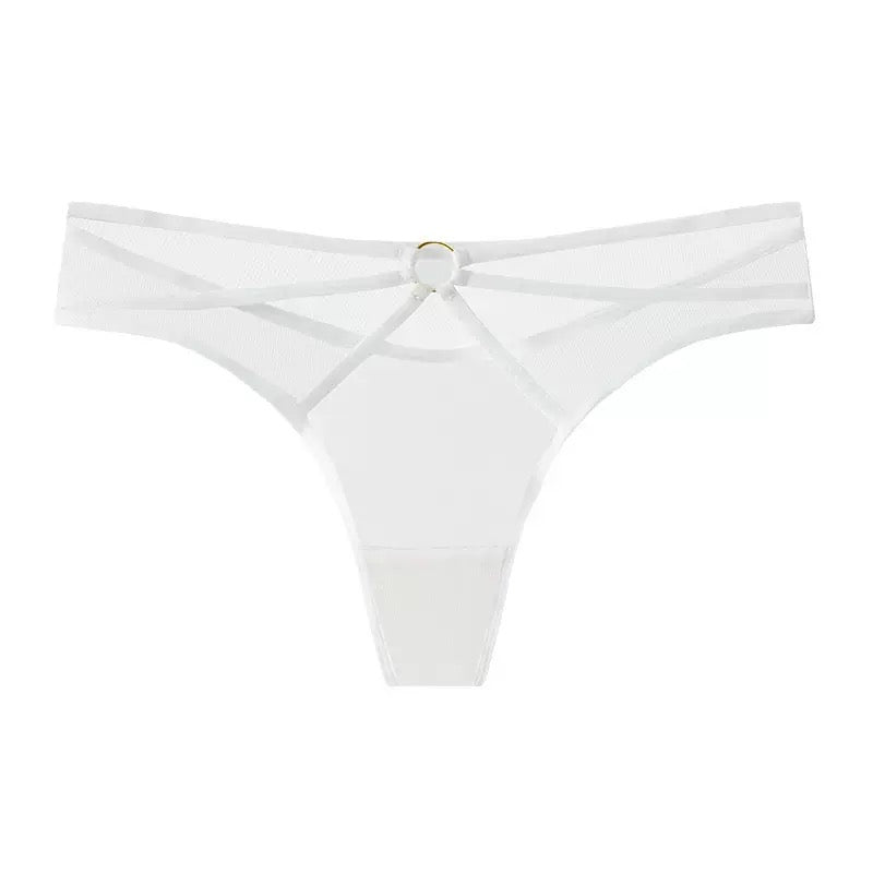 Texlina Women’s Strappy Mesh Thong with Keyhole Front – Midnight Temptation Series( 10 PCS/Pack)