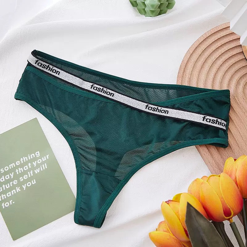 Texlina Women’s Sporty Stretch Thong with “Fashion” Elastic Waistband – StreetFlex™ Urban Basics Series( 10 PCS/Pack)