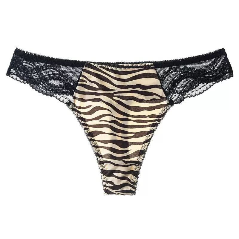 Texlina Women’s Animal Print Lace Thong – WildLuxe™ Fierce & Flirty Collection( 10 PCS/Pack)