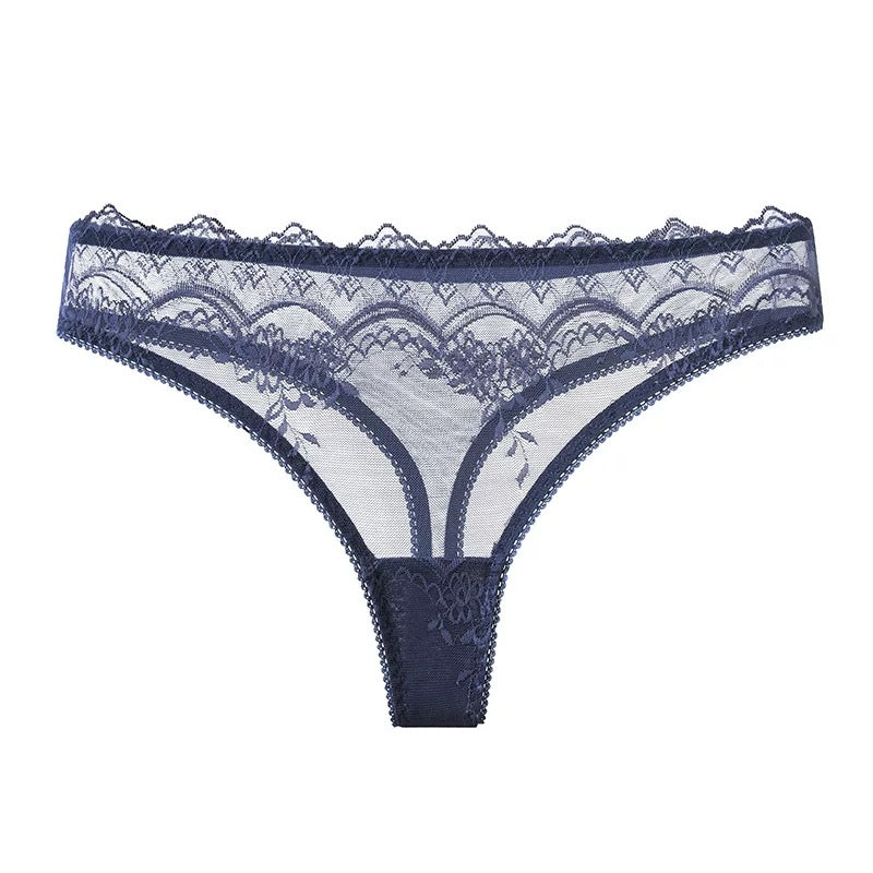 Texlina Women’s Lace-Trim Mesh Thong – RomanceLuxe™ Delicate Charm Collection( 10 PCS/Pack)