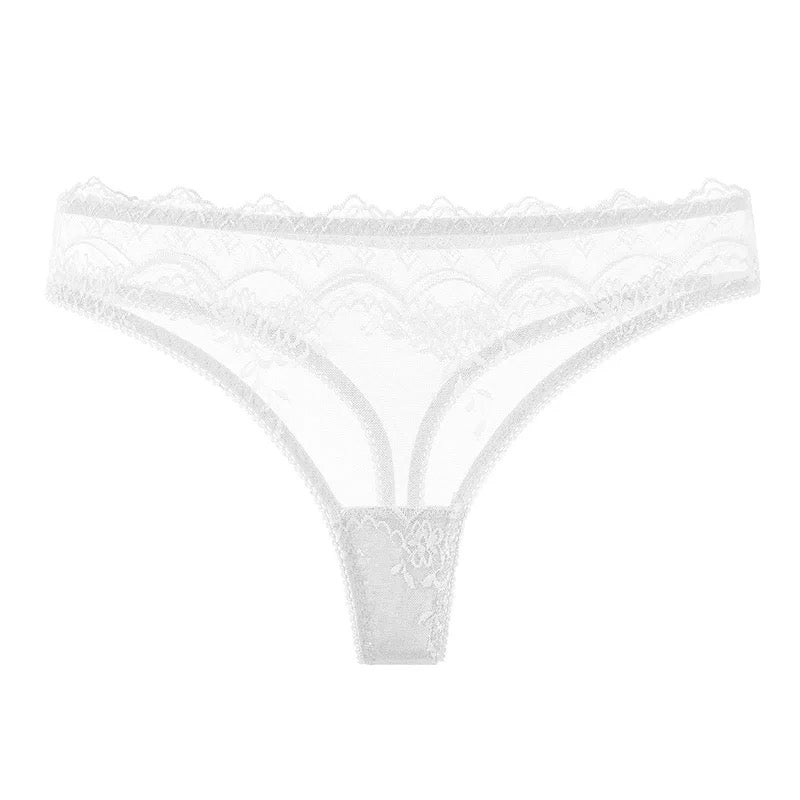 Texlina Women’s Lace-Trim Mesh Thong – RomanceLuxe™ Delicate Charm Collection( 10 PCS/Pack)