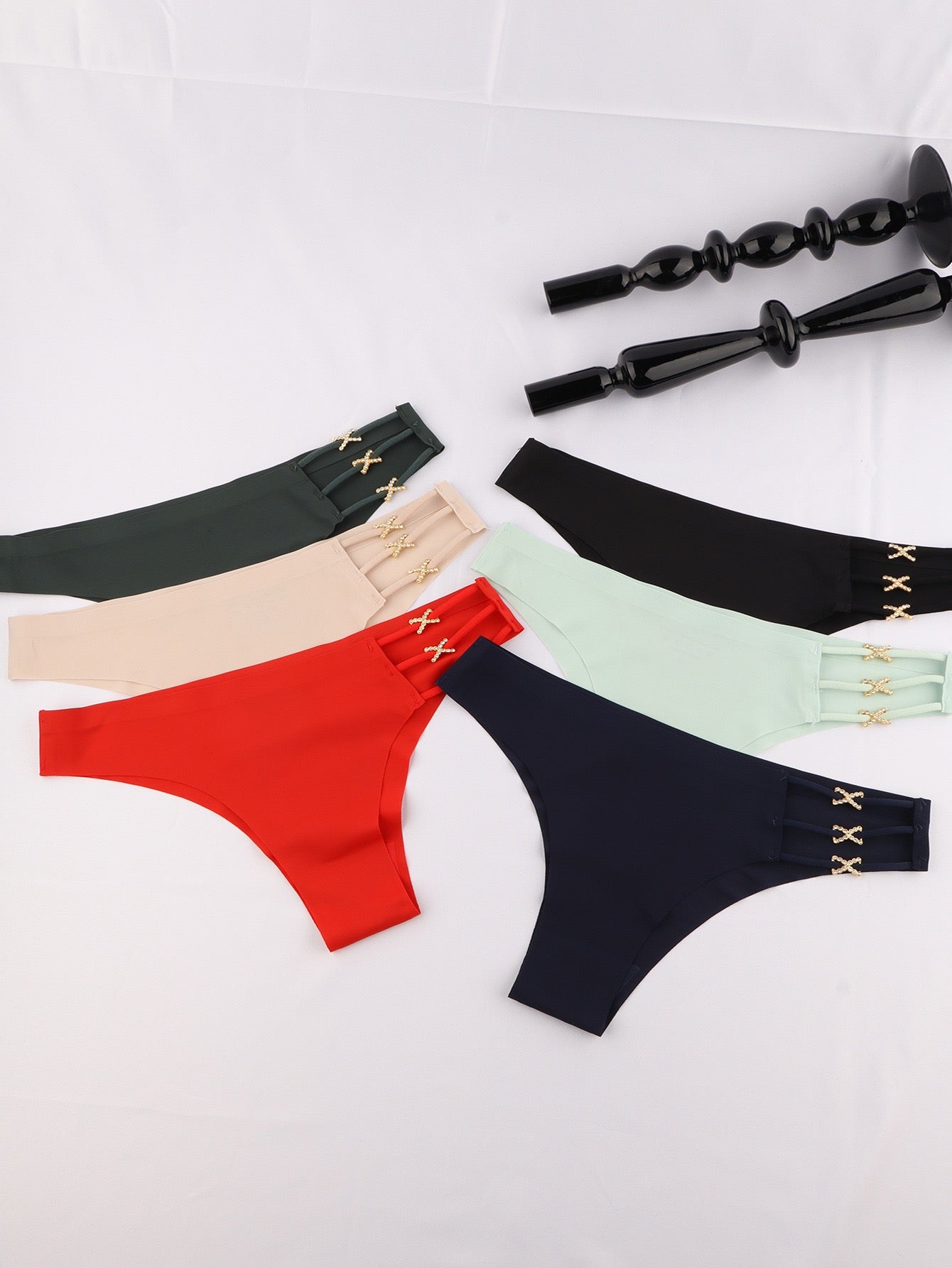 Texlina Women’s Low-Rise Thong with Side Cross-Strap Detail – FlexLace™ Statement Series( 10 PCS/Pack)