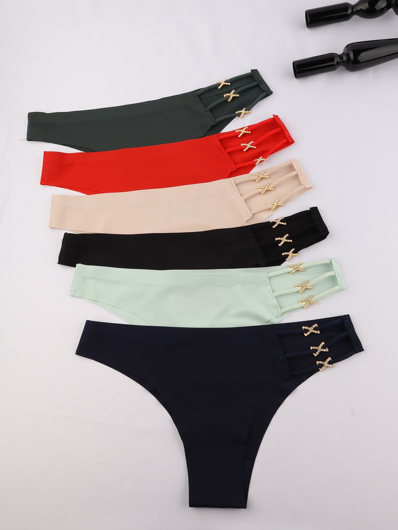 Texlina Women’s Low-Rise Thong with Side Cross-Strap Detail – FlexLace™ Statement Series( 10 PCS/Pack)