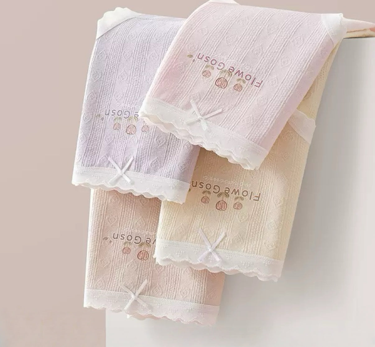 Texlina Women’s Cotton Ribbed Briefs with Embroidered Logo – Flower🌸 Collection( 12 PCS/Pack)