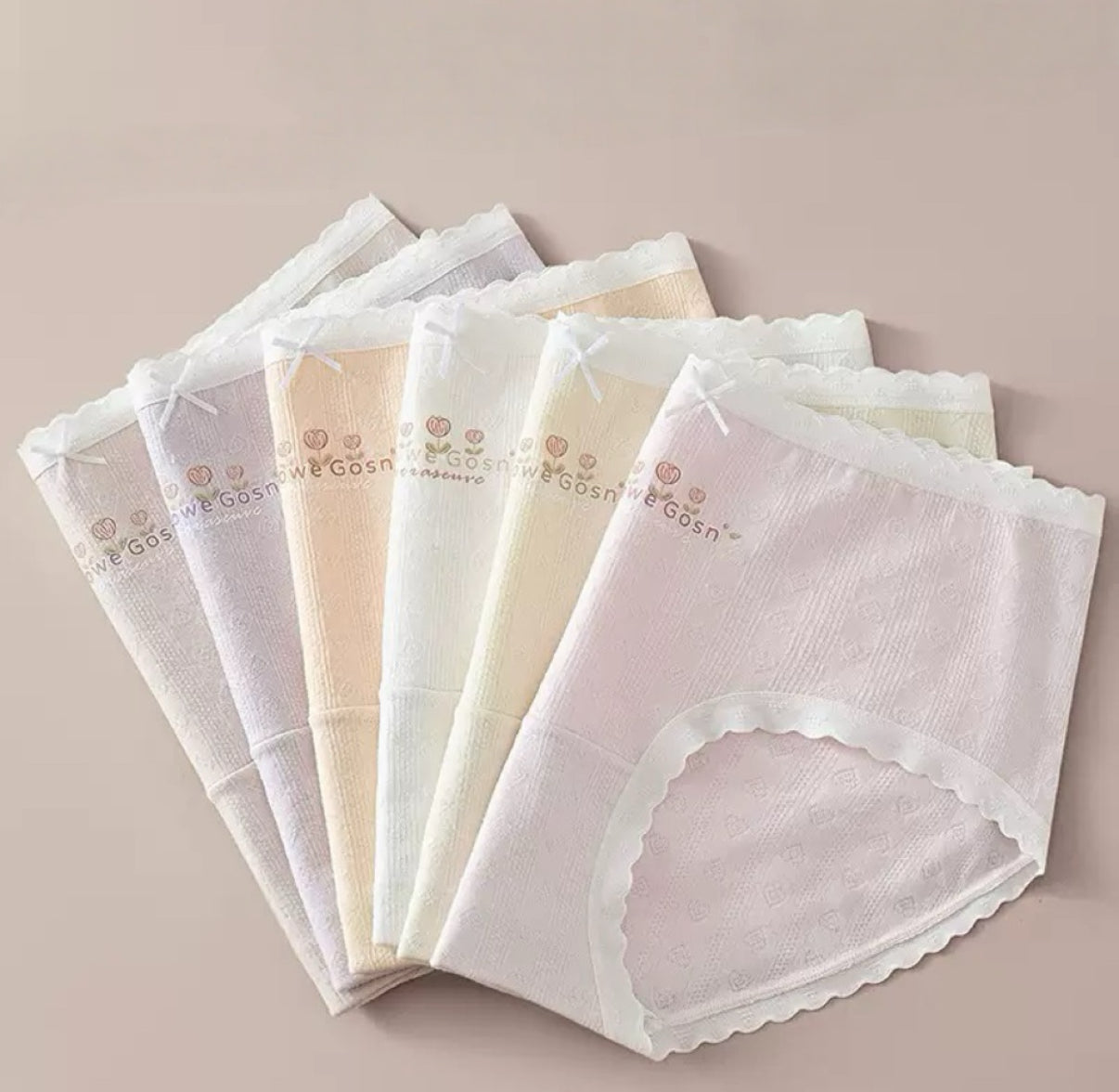 Texlina Women’s Cotton Ribbed Briefs with Embroidered Logo – Flower🌸 Collection( 12 PCS/Pack)