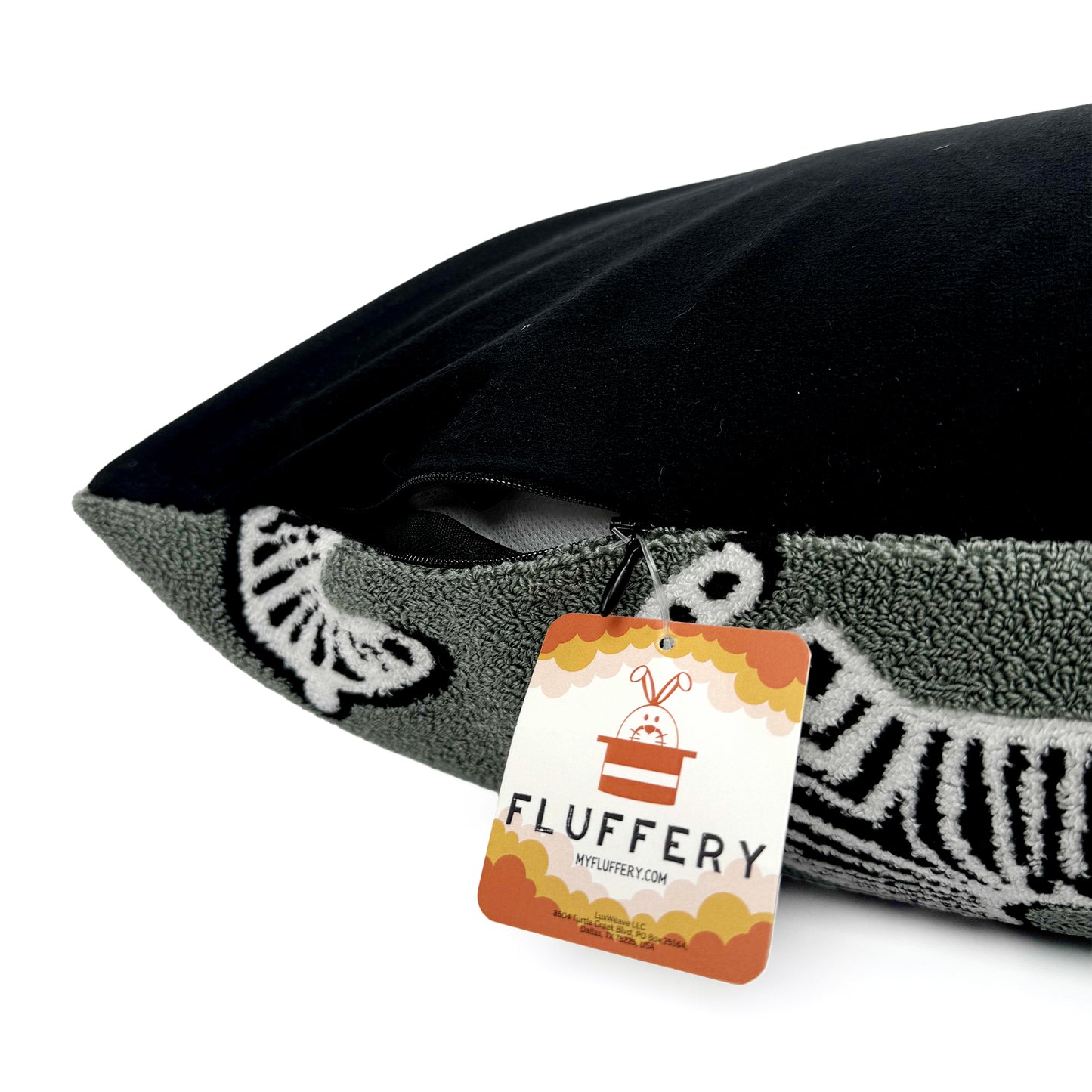 Fluffery Cozy Zebra Throw Pillow, Green (18" x 18" / 45 x 45 cm)