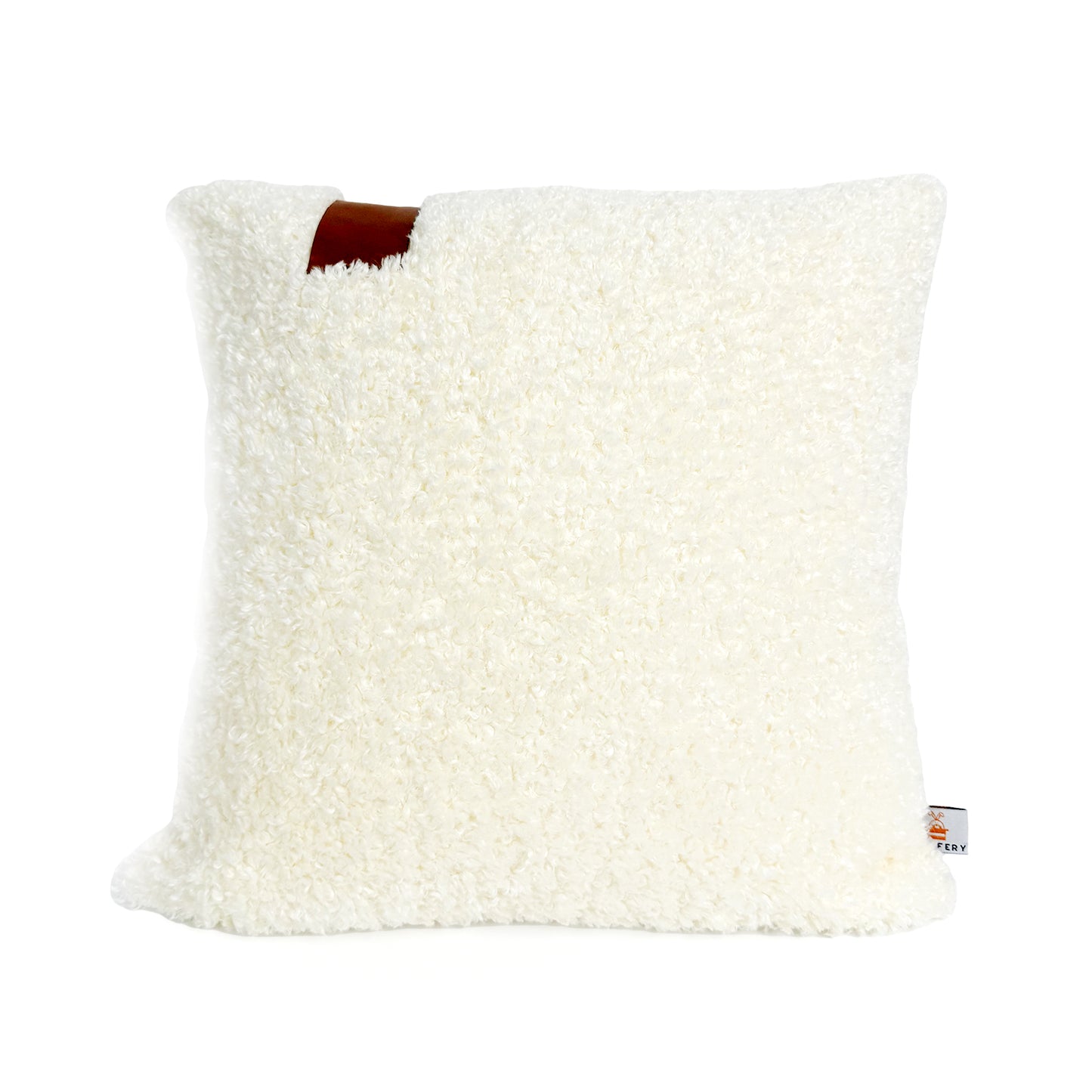 Texlina Cozy Teddy Throw Pillow, White (18" x 18" / 45 x 45 cm)