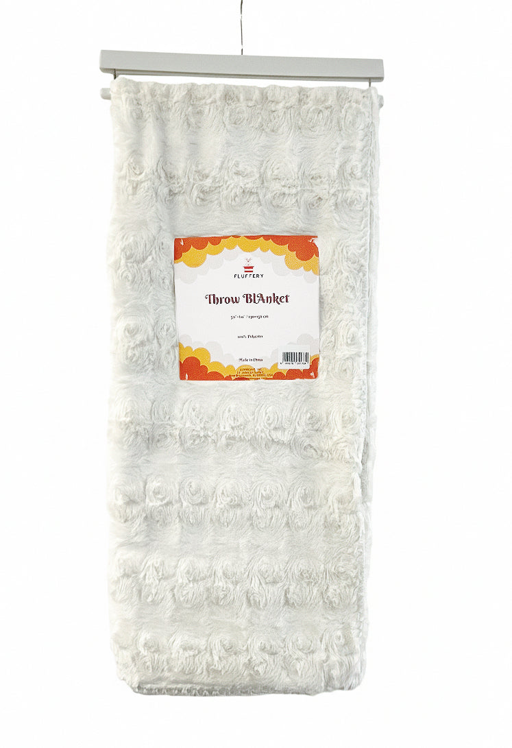 Rose FlannelThrow Blanket Double Layer Soft Milk Flannel 50” × 60”