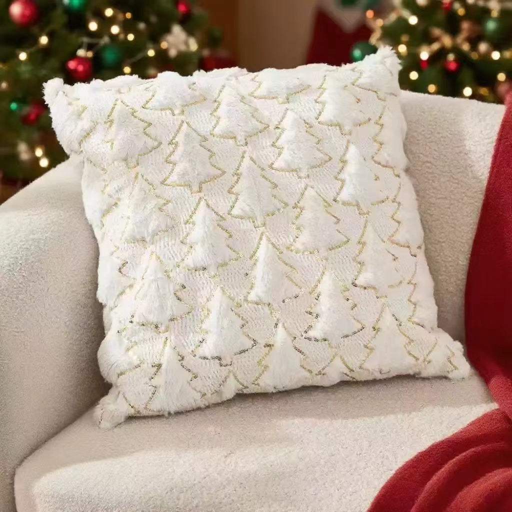 Christmas Decor Pine Tree Sequin Pillow 18×18—with insert