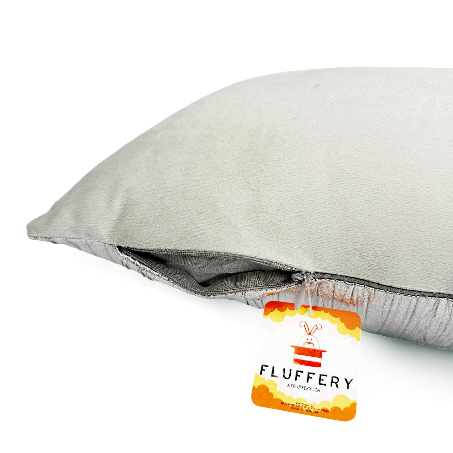 Faux Leather Throw Pillow, Silver (12" x 20" / 30 x 50 cm)