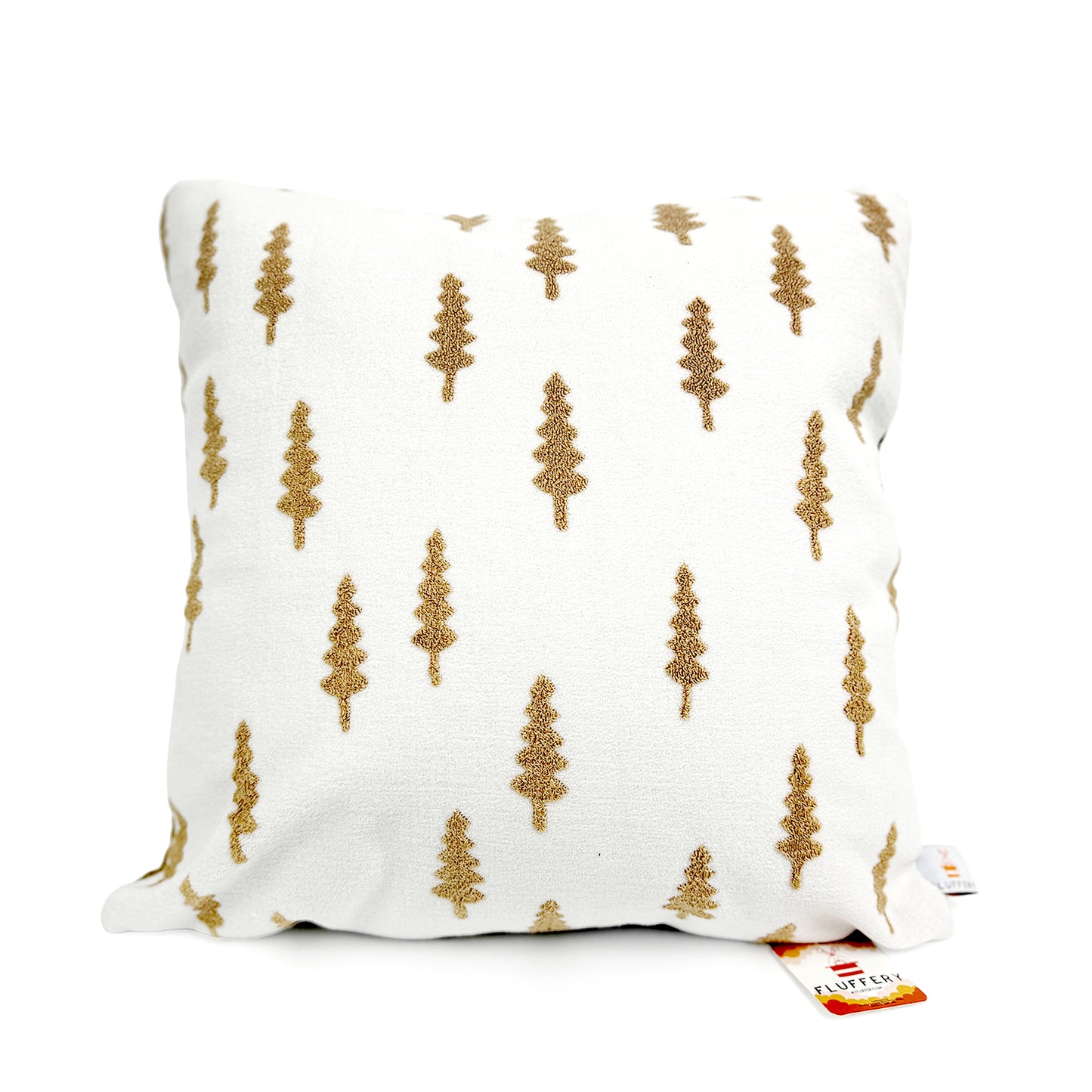 Texlina Cozy Pine Tree Throw Pillow, Brown (18" x 18" / 45 x 45 cm)