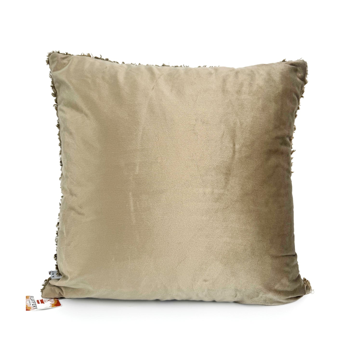 Fluffery Cozy Teddy Throw Pillow, Brown (18" x 18" / 45 x 45 cm)
