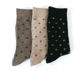 Women Diamond Pattern Crew Sock Soft Elastic Fit Casual 1CTN