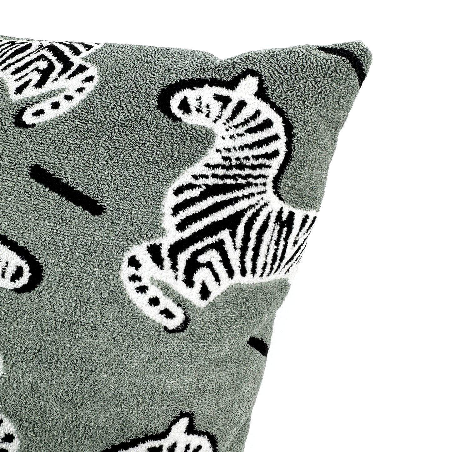 Fluffery Cozy Zebra Throw Pillow, Green (18" x 18" / 45 x 45 cm)