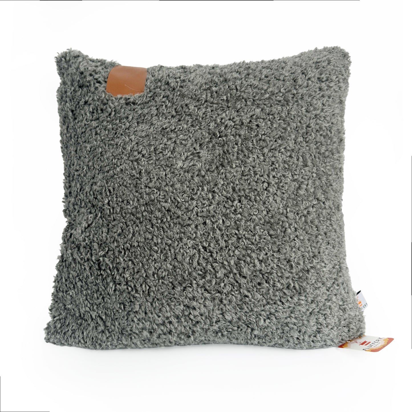 Cozy Teddy Throw Pillow, Grey (18" x 18" / 45 x 45 cm)