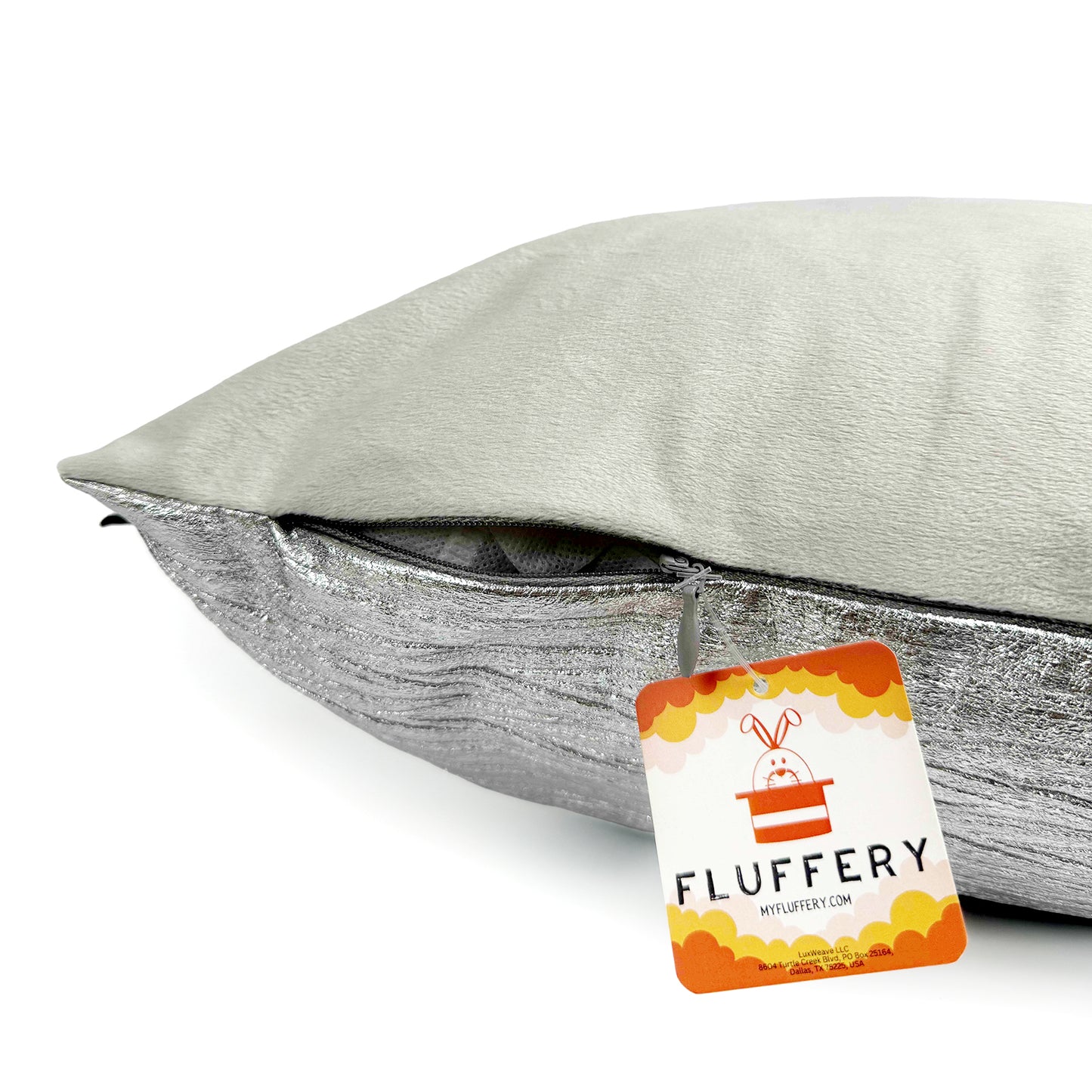 Faux Leather Throw Pillow, Silver (18" x 18" / 45 x 45 cm)