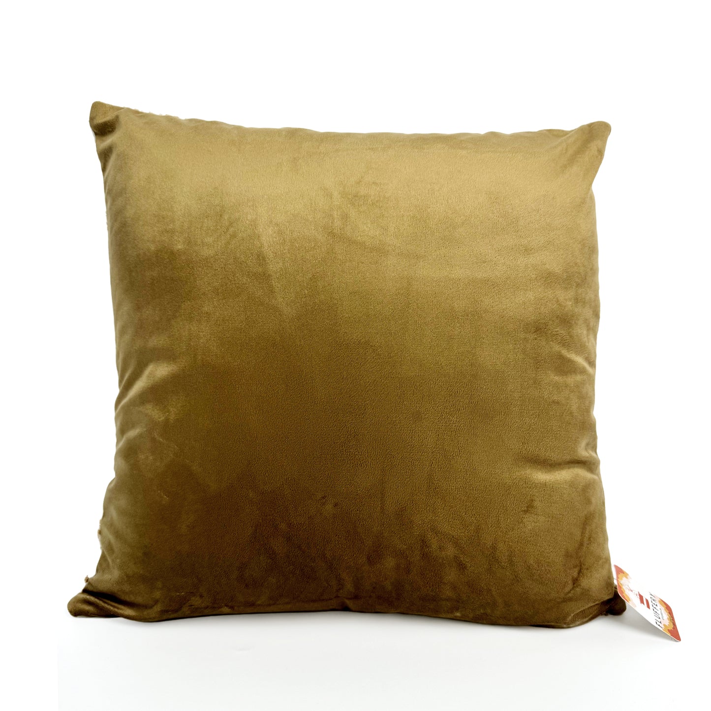 Fluffery Cozy Pumpkin Throw Pillow, Yellow (18" x 18" / 45 x 45 cm)