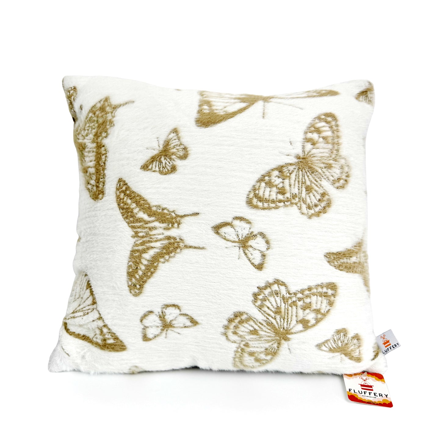 Soft Butterfly Throw Pillow, Short Fur (18" x 18" / 45 x 45 cm)