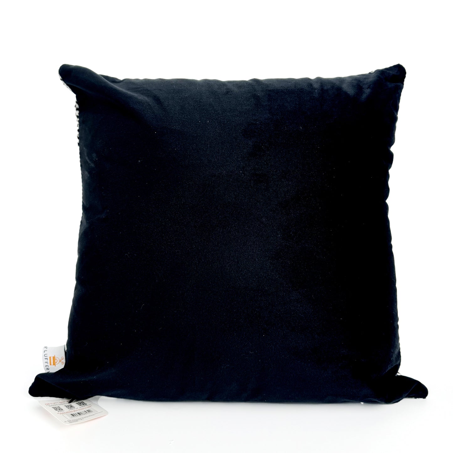 Fluffery Cozy Pumpkin Throw Pillow, Black (18" x 18" / 45 x 45 cm)