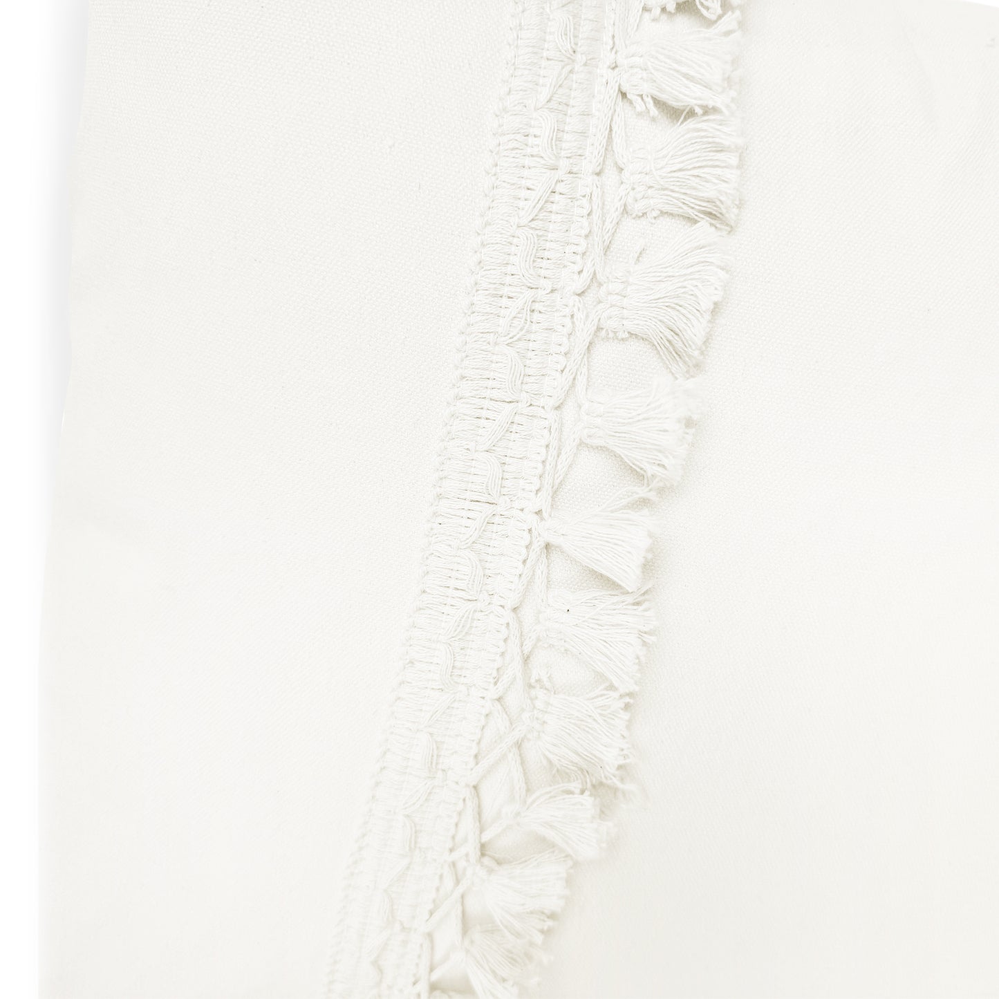 Fluffery Boho Decorative Throw Pillow, Cream (12" x 20" / 30 x 50 cm)