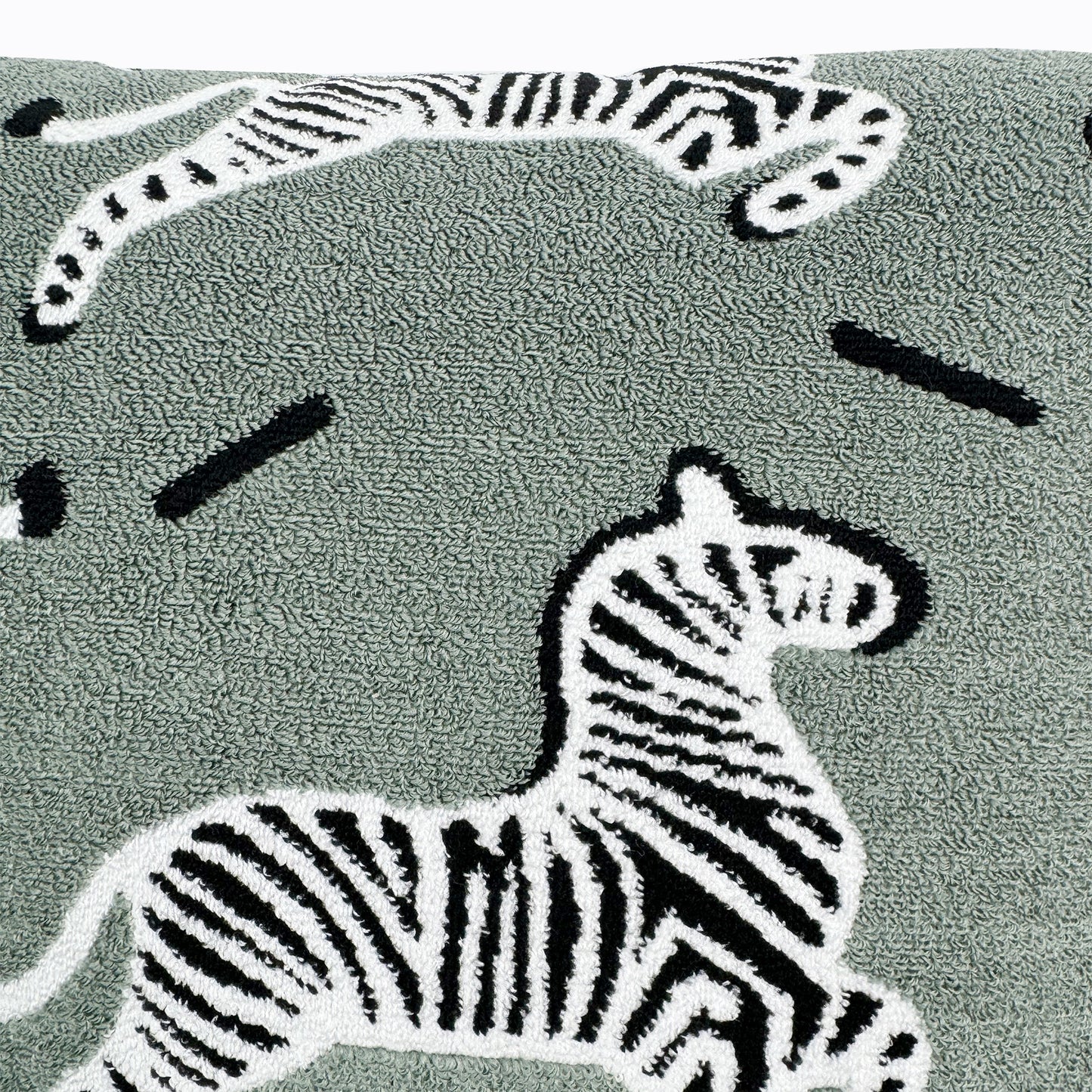 Fluffery Cozy Zebra Throw Pillow, Green (18" x 18" / 45 x 45 cm)