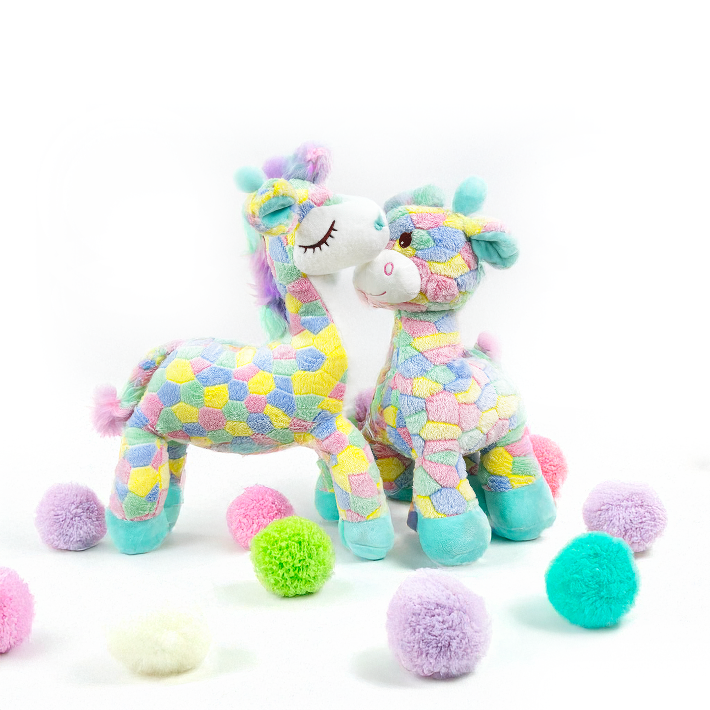 Fluffery Standing Rainbow Giraffe Plush Toy (20" / 50 cm)