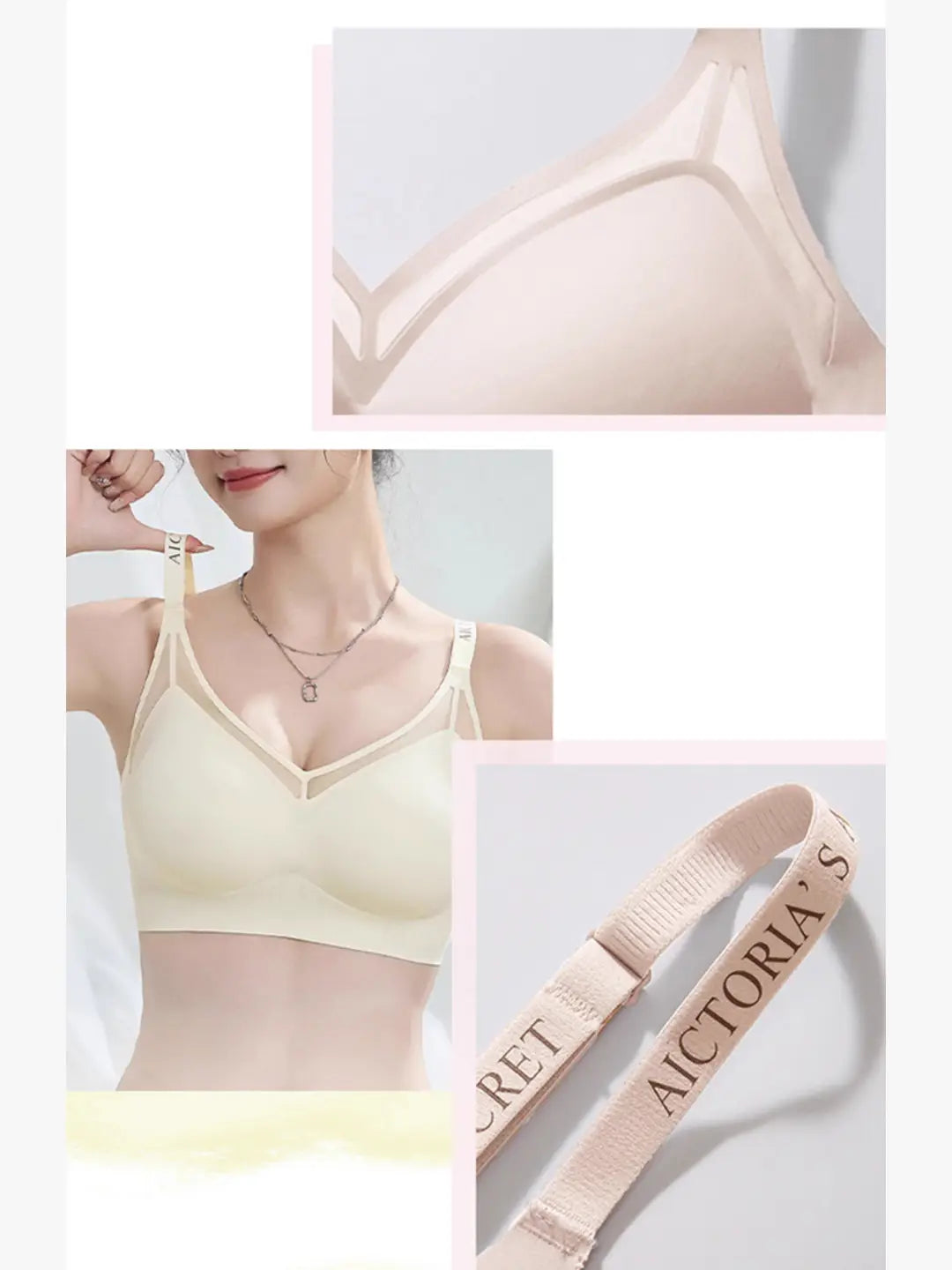 Texlina Women’s Sheer Strap Wireless Bra – AeroLift™ Contour Series (12 PCs/Pack)