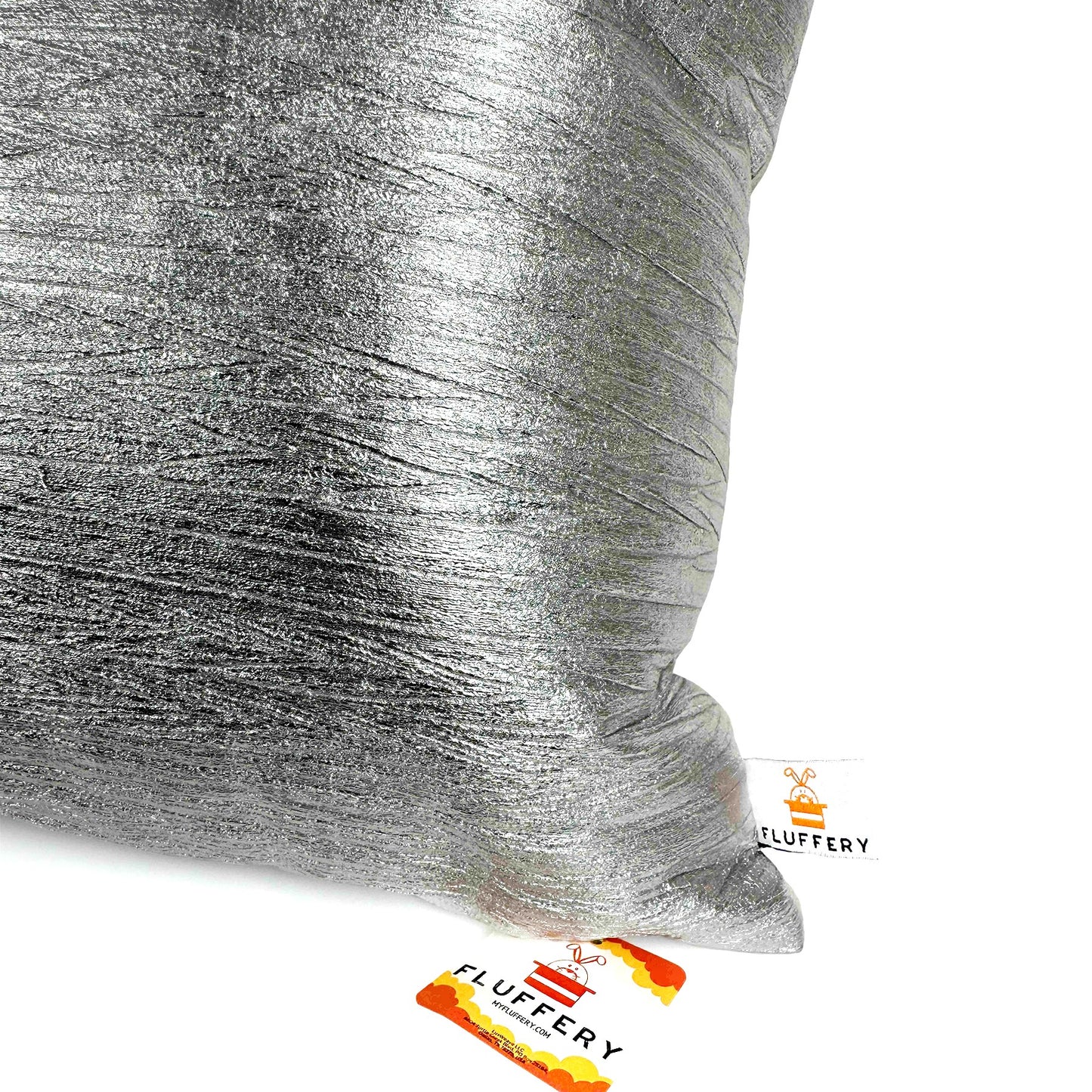 Faux Leather Throw Pillow, Silver (18" x 18" / 45 x 45 cm)