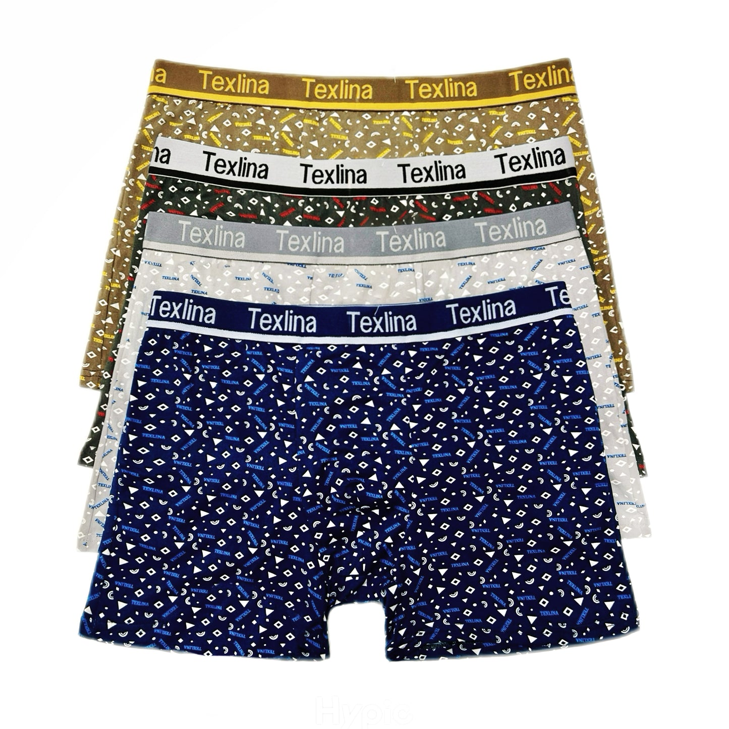 Texlina Men’s Disposable Logo on Waist With "Texlina" printing patternBoxer Briefs – Signature Series