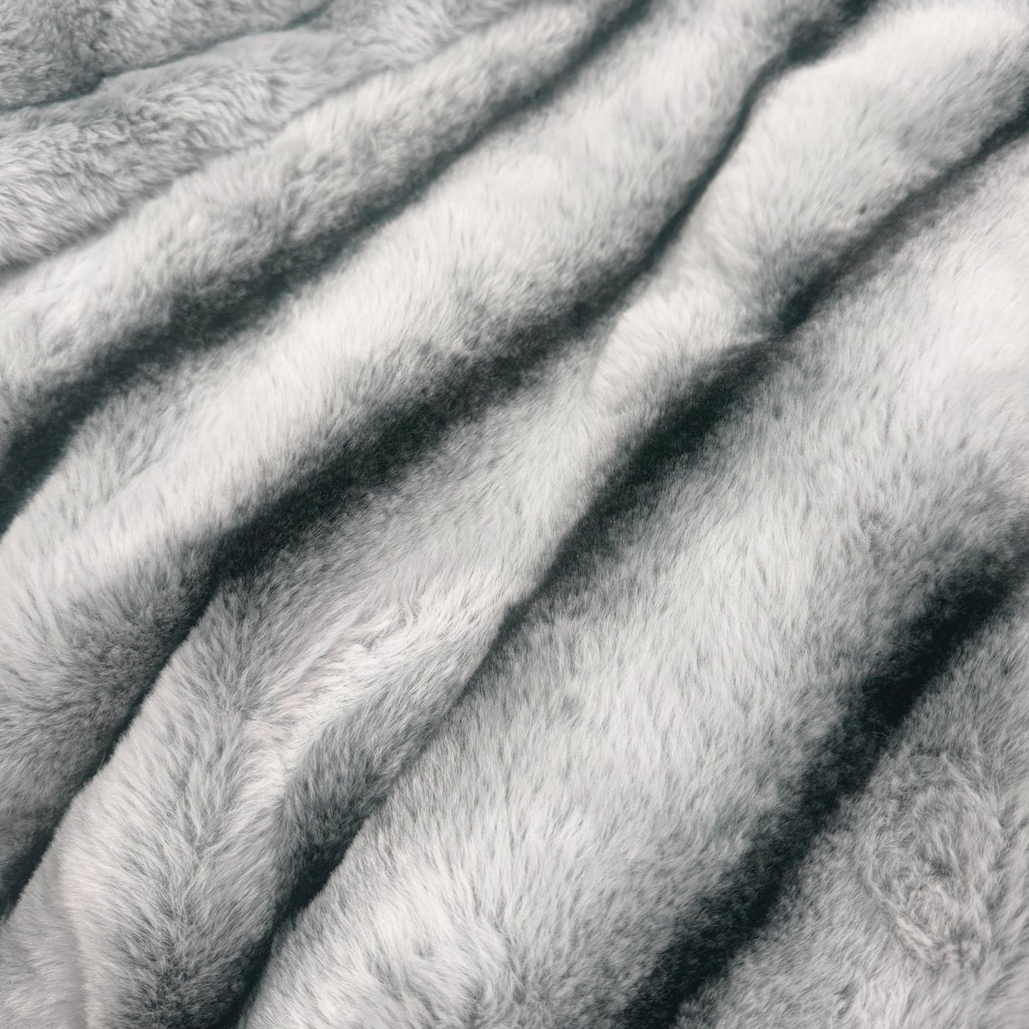 Ultra Soft Faux Rabbit Fur Throw Blanket, Bluish Grey, Queen Size (60" x 80" / 150 x 200 cm)