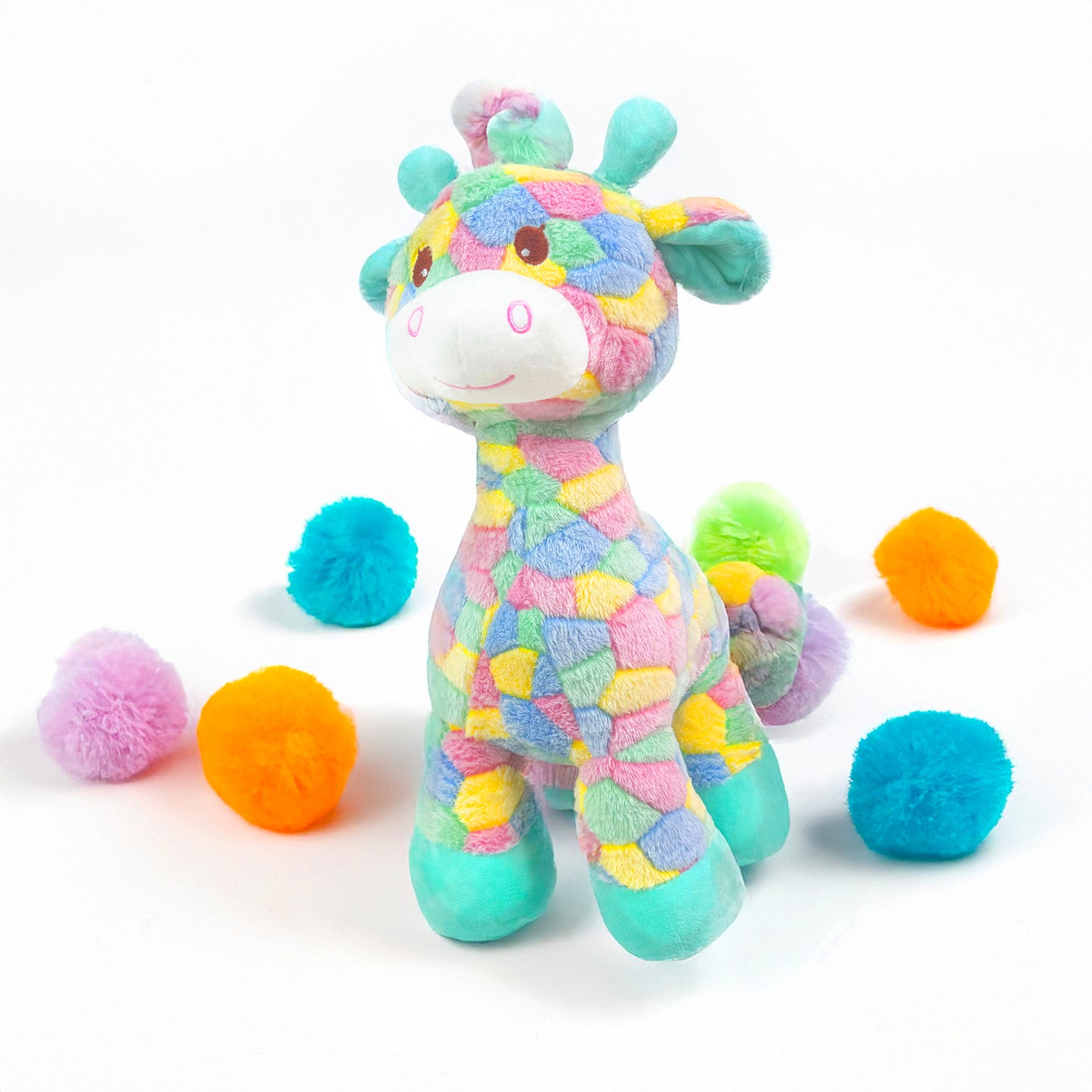 Fluffery Standing Rainbow Giraffe Plush Toy (20" / 50 cm)