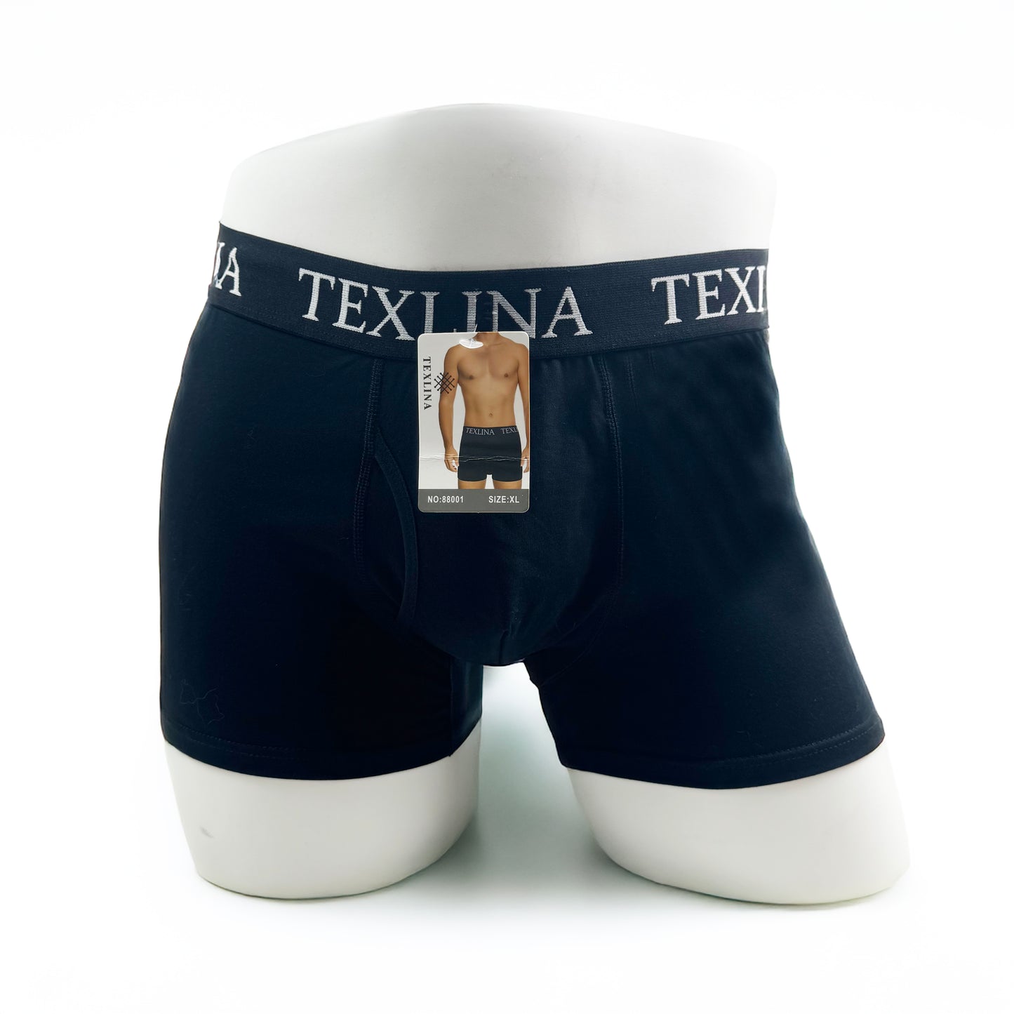 Texlina Men's Stretch Boxer Brief Underwear, Cotton, Assorted, 3-Pack