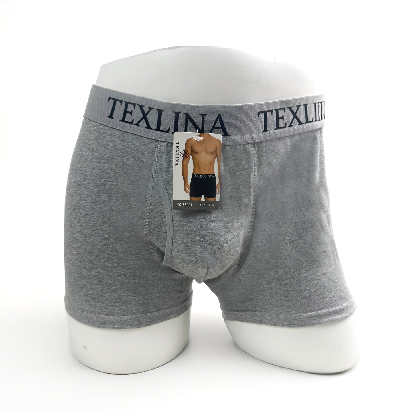 Texlina Men's Stretch Boxer Brief Underwear, Cotton, Assorted, 3-Pack