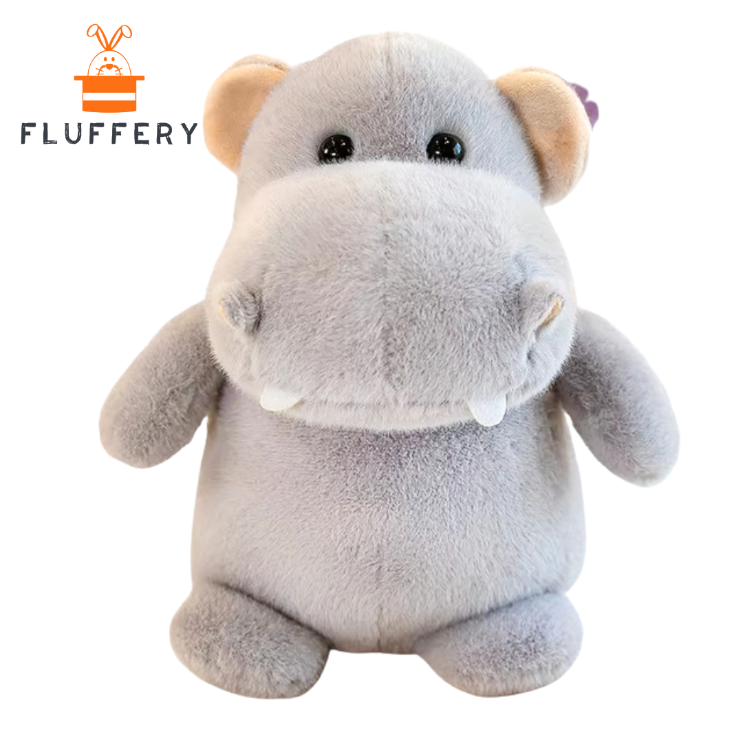 Fluffery Happy Hippo Plush Toy (10" / 25 cm)