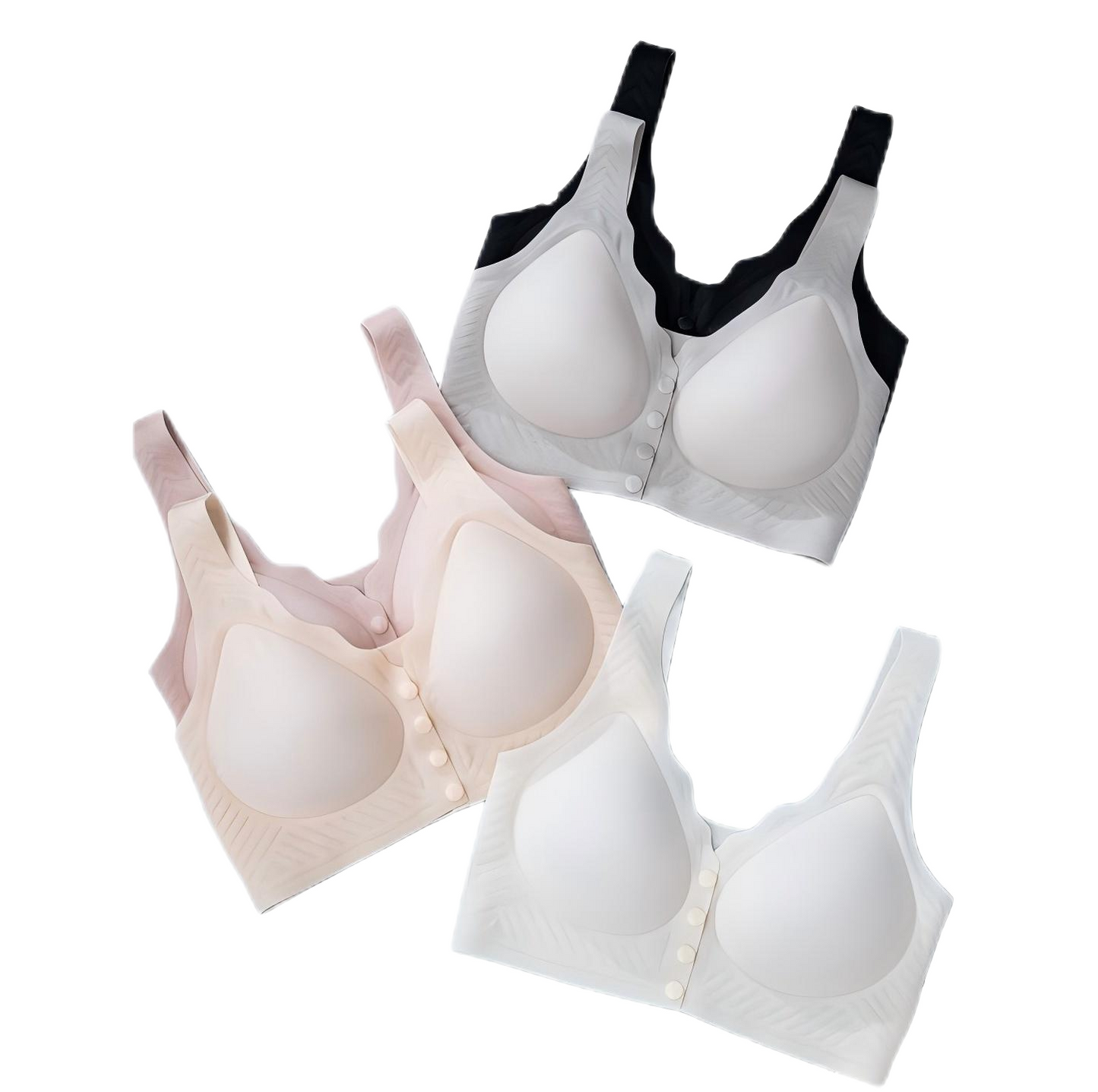 Texlina Women’s Ice Silk Chevron-Edge Front Closure Bra – CloudFit™ Sculpt Series